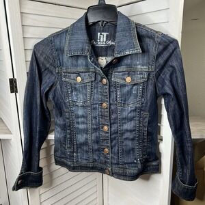 !iT Jeans‎ Los Angeles Distressed Denim Jacket Women's Size Medium Super Cute!